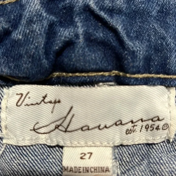 Distressed Vintage Havana - 2 toned denim skirt - size 27 - Picture 2 of 4